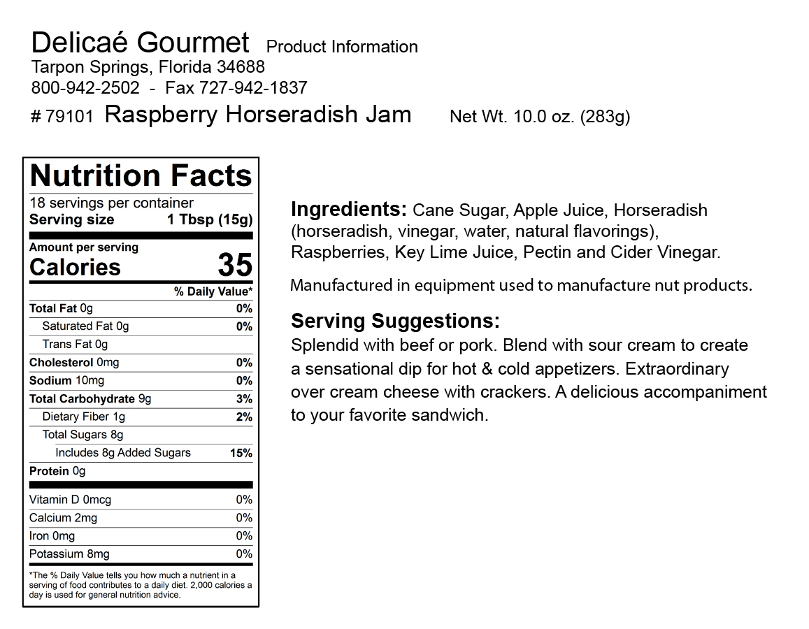 Raspberry Horseradish Jam "GlutenFree"